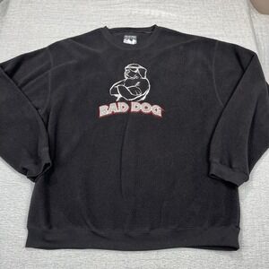 Vtg Big Dogs Bad Dog‎ Fleece Sweatshirt Mens XL Black 1990s